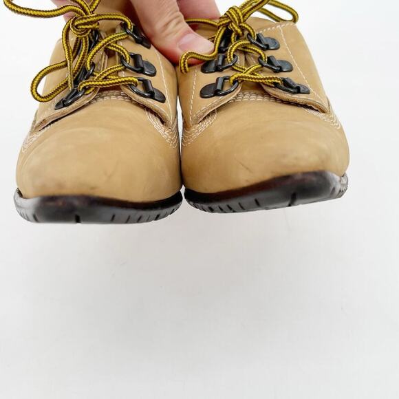 Manolo Blahnik Retro y2k Tan Oklamod Timberland Lace Up Pointed Toe Mule IT 36.5 - Picture 7 of 14